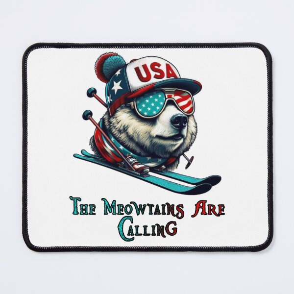 Item preview, The Meowtains Are Calling Funny Ski American Bear Lovers Skiing designed and sold by Creat-Des.
