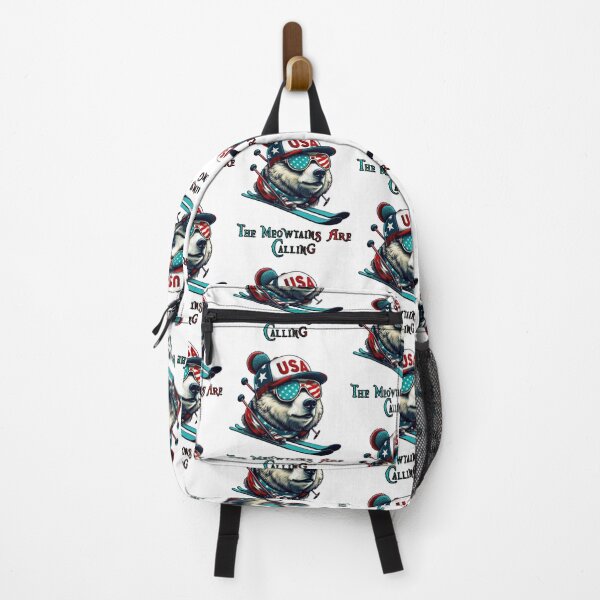 Item preview, The Meowtains Are Calling Funny Ski American Bear Lovers Skiing designed and sold by Creat-Des.