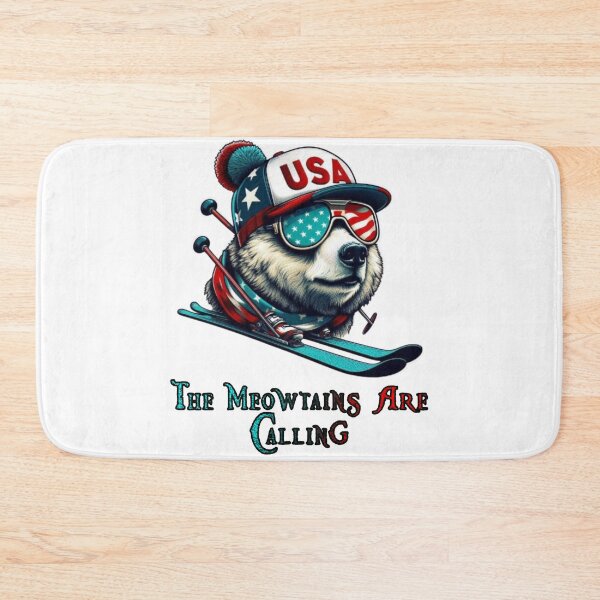 Item preview, The Meowtains Are Calling Funny Ski American Bear Lovers Skiing designed and sold by Creat-Des.