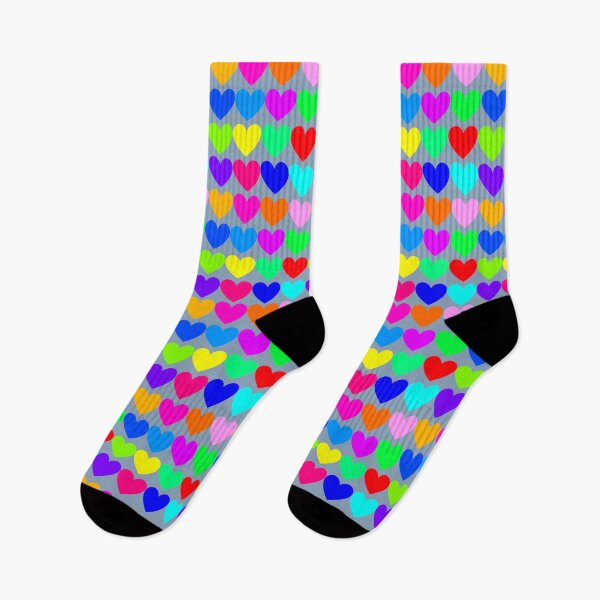 Item preview, A colorful pattern of hearts is displayed on a white background designed and sold by PWDigitalArt.