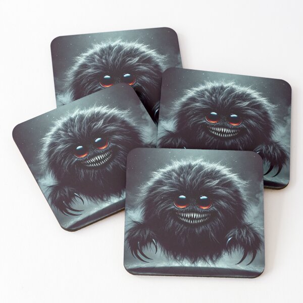 Item preview, Haunting Black Fluffy Ghost Creature with Eerie Eyes designed and sold by maxthegrem.