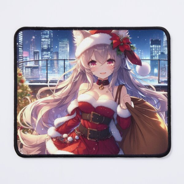 Item preview, Anime Christmas Theme Cute Girl with animal ears and tail (silvergoldvisionary)   designed and sold by SGVisionary.