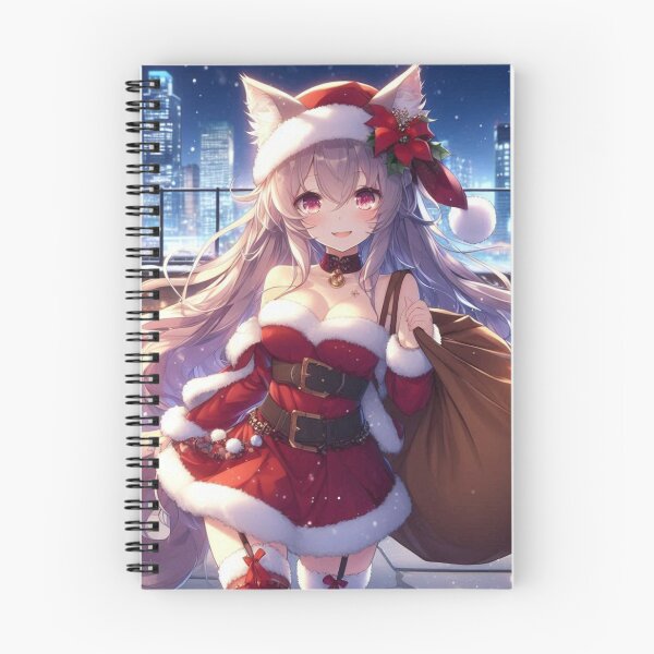 Item preview, Anime Christmas Theme Cute Girl with animal ears and tail (silvergoldvisionary)   designed and sold by SGVisionary.