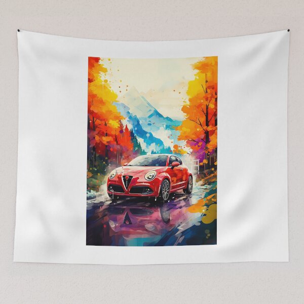 Item preview, Watercolor Alfa Romeo MiTo Italian Spirit In Heart Of Fall designed and sold by RevUpDesign.