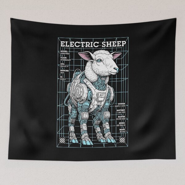 Item preview, Electric Sheep Cyberpunk Android Robot Science Fiction Gamer designed and sold by GrandeDuc.