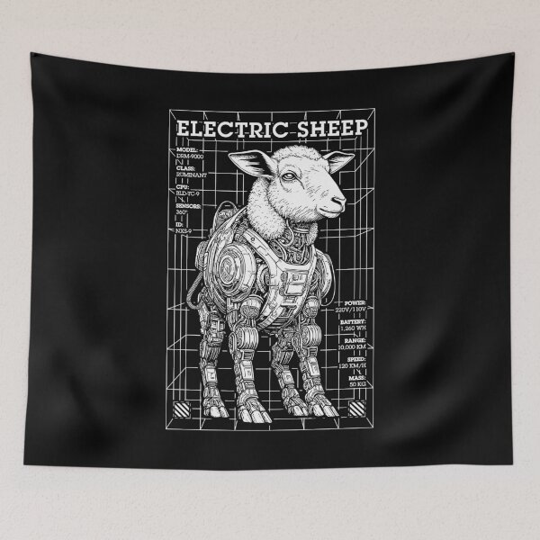 Item preview, Electric Sheep Cyberpunk Android Robot Science Fiction Gamer designed and sold by GrandeDuc.