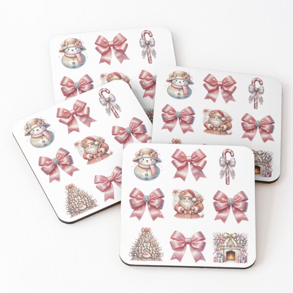 Item preview, Sparkling Pink Bow with Twinkling Christmas tree and Santa Claus  designed and sold by cocomelon168.