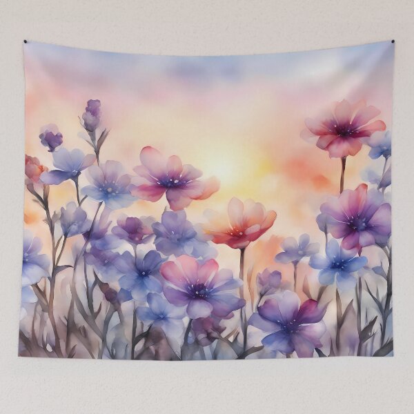 Item preview, Purple Flower Meadow in Sunrise designed and sold by CalmnessbyChoice.