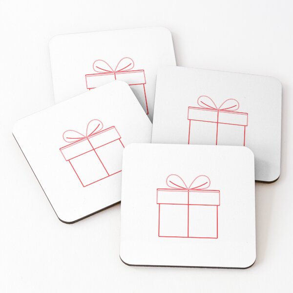 Item preview, Minimalist Red and Green Gift Box Outline with Ribbon Holiday Design designed and sold by gk-creations.