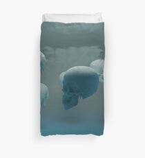Dancing Blue Skulls Duvet Cover