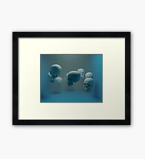 Dancing Blue Skulls Framed Print