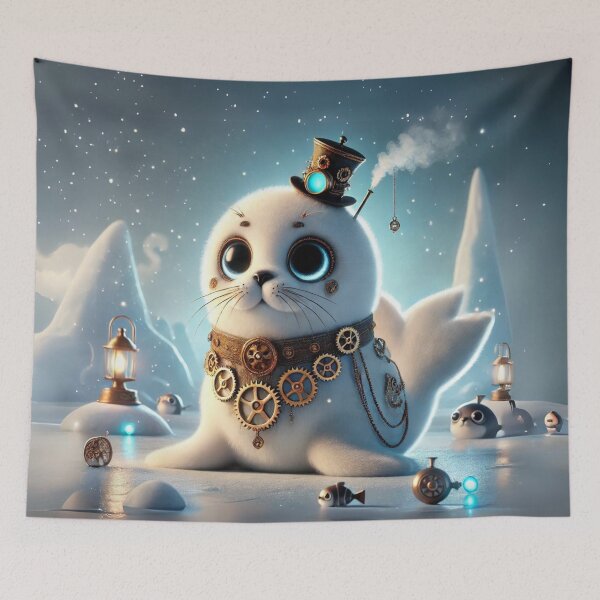 Item preview, Steampunk Harp Seal designed and sold by Sillytoe.