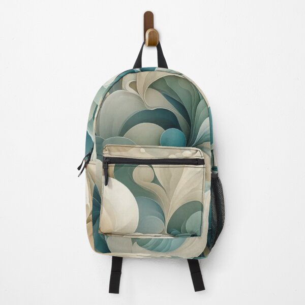 Item preview, Abstract Floral Waves in Teal and Cream designed and sold by PixelParinda.