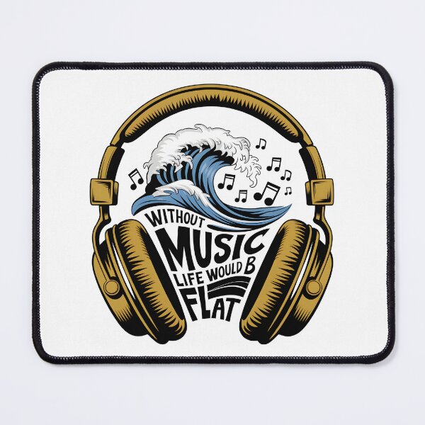 Item preview, Without music life would be flat  designed and sold by aimene dahache.