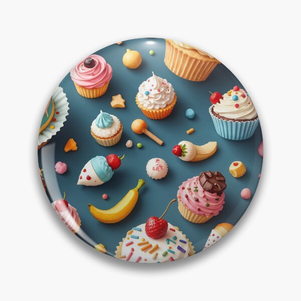 Item preview, An eye-catching 3D pattern featuring playful desserts like colorful cupcakes and cakes, ideal for creating a delightful atmosphere. designed and sold by AlwaysHome.