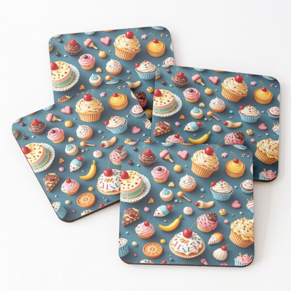 Item preview, An eye-catching 3D pattern featuring playful desserts like colorful cupcakes and cakes, ideal for creating a delightful atmosphere. designed and sold by AlwaysHome.
