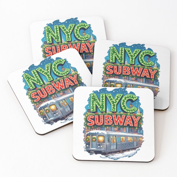 Item preview, New York Subway NYC Subway Train - Christmas Edition designed and sold by MayaDelaye.