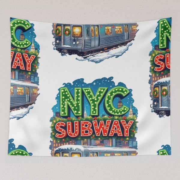 Item preview, New York Subway NYC Subway Train - Christmas Edition designed and sold by MayaDelaye.