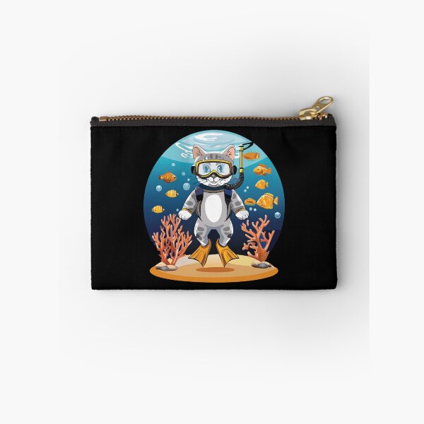 Item preview, Scuba Cat Swimming in the Ocean with Yellow Fish designed and sold by blueskiesforme.