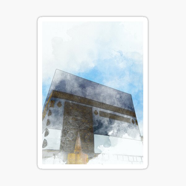 Item preview, The Holy Kaabah  | Masjid al Haram | Watercolor art designed and sold by Pink Pastel Studio.