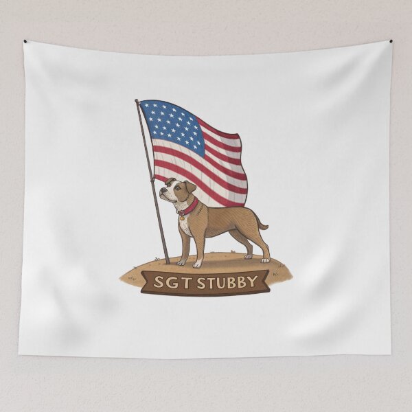 Item preview, Sgt. Stubby American Flag | Patriotic Dog designed and sold by Colorful-Garden.