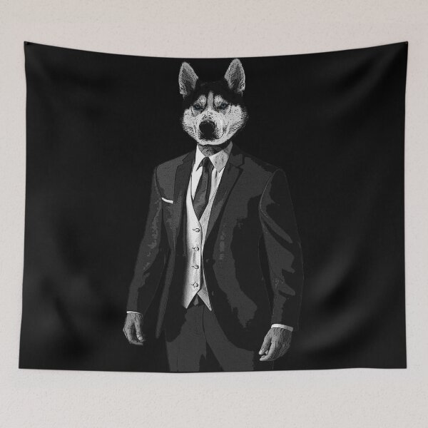 Item preview, Husky with Suit Man with Dog Head - Husky Man designed and sold by MyREDBlack.
