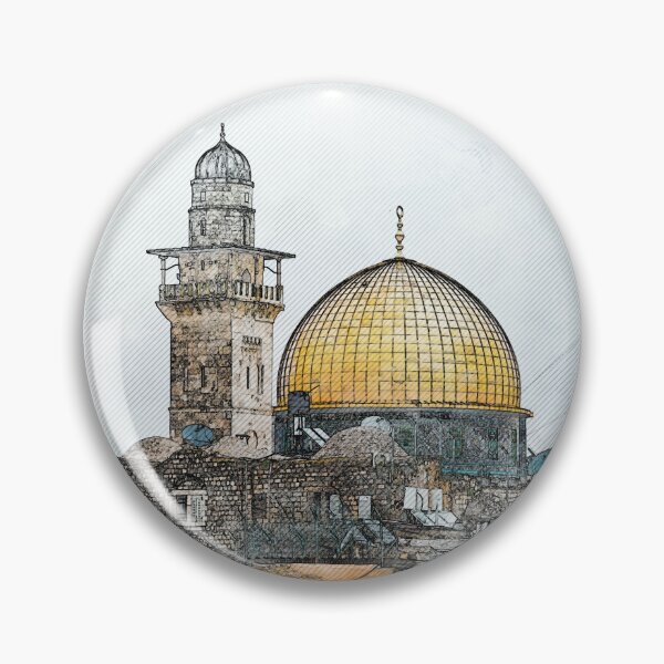 Item preview, View of Dome of Rock and the Pillar of Masjid al Aqsa in Jerusalem, Palestine designed and sold by Pink Pastel Studio.