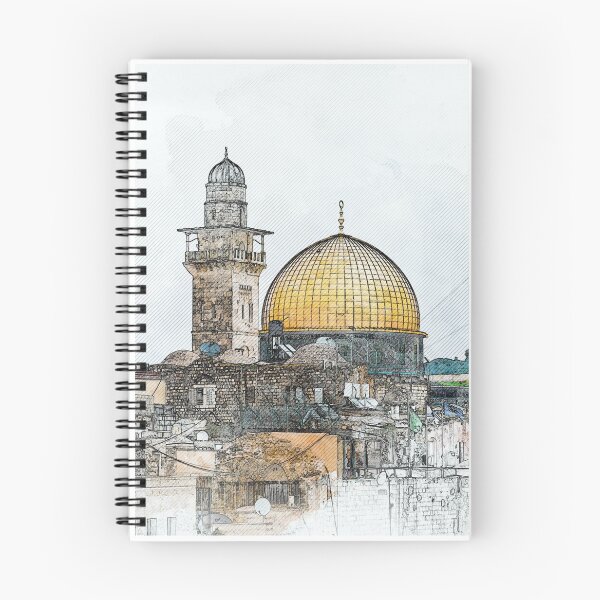 Item preview, View of Dome of Rock and the Pillar of Masjid al Aqsa in Jerusalem, Palestine designed and sold by Pink Pastel Studio.