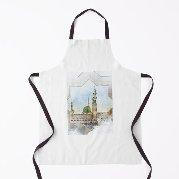 Item preview, View of Prophet Mosque in Madinah | Masjid an Nabwi | Watercolor Islamic Wall art designed and sold by Pink Pastel Studio.