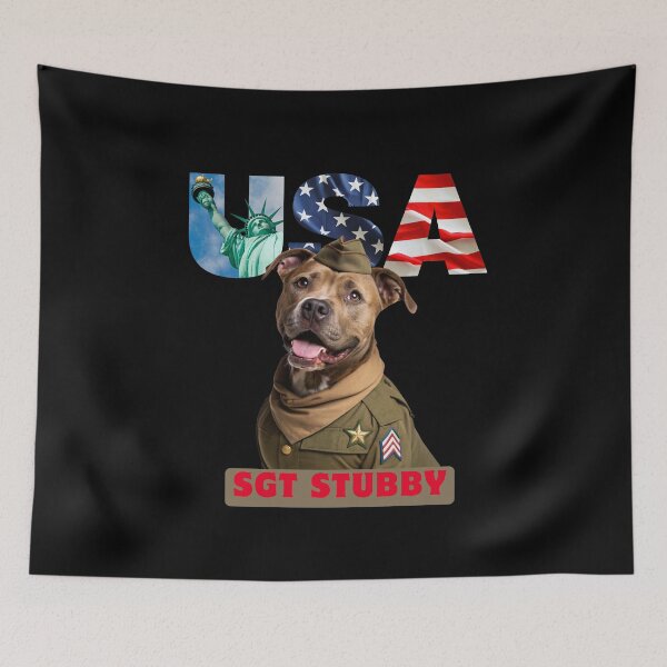 Item preview, Sgt. Stubby American Flag | Patriotic Dog designed and sold by Colorful-Garden.