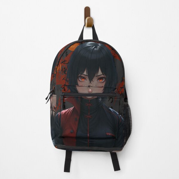 Item preview, Anime Female in Black & Red Suit with Kanji & Koi designed and sold by InkdGraphix.
