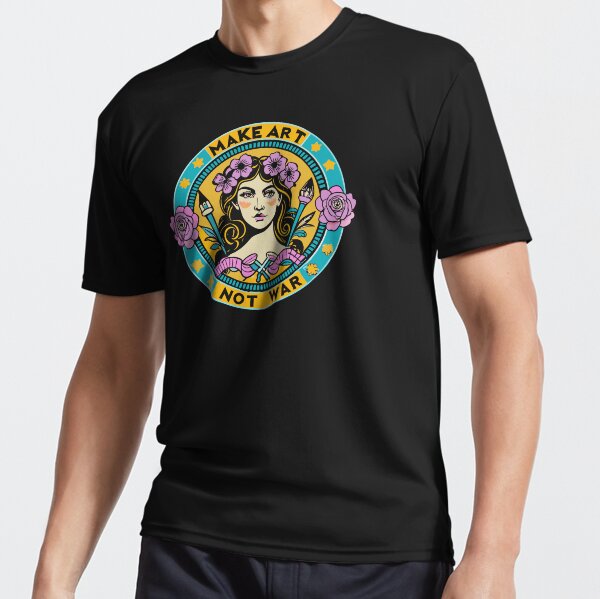 Item preview, Woman with Brushes - Make Art Not War designed and sold by Mooanapl.