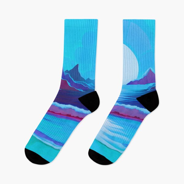 Item preview, Retro Moon Ocean Beach Mountains Sky AI Art 2 of 4 designed and sold by Beachy.