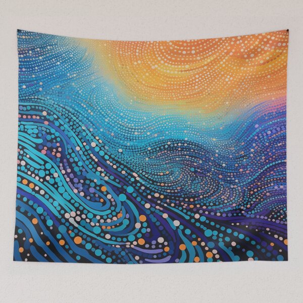 Item preview, Aboriginal Inspired Dot Art - With The Waves And Solar designed and sold by GrinGalore.