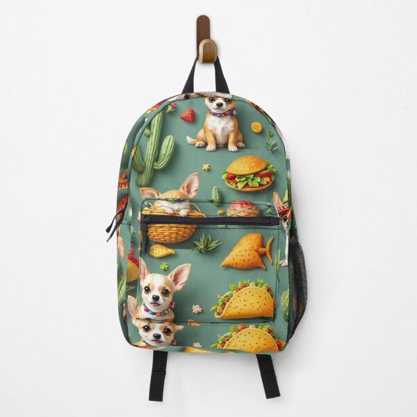 Item preview, A fun 3D pattern background featuring playful Chihuahuas with tacos and sombreros, surrounded by cacti, perfect for dog-themed fiesta designs and playful pet celebration graphics. designed and sold by AlwaysHome.