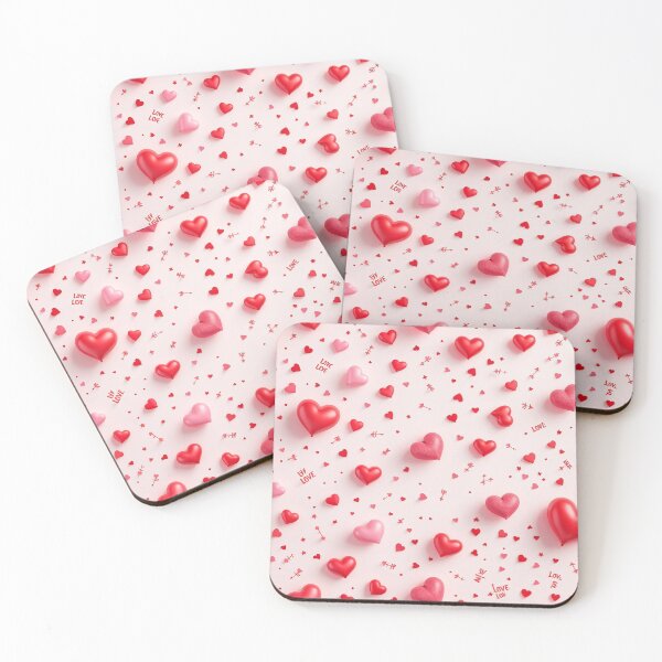 Item preview, A playful 3D pattern featuring heart confetti, Cupid arrows, and love letters, celebrating romance and fun, perfect for couples-themed invitations and party decor. designed and sold by AlwaysHome.