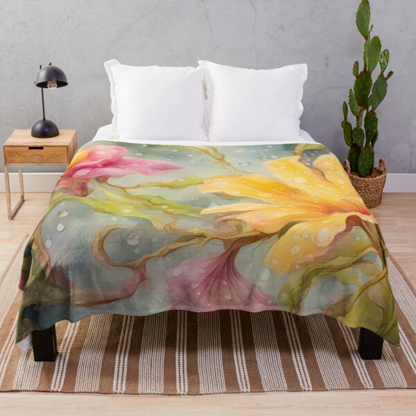 Item preview, Yellow and Pink Fantasy Flowers in Rain designed and sold by CalmnessbyChoice.