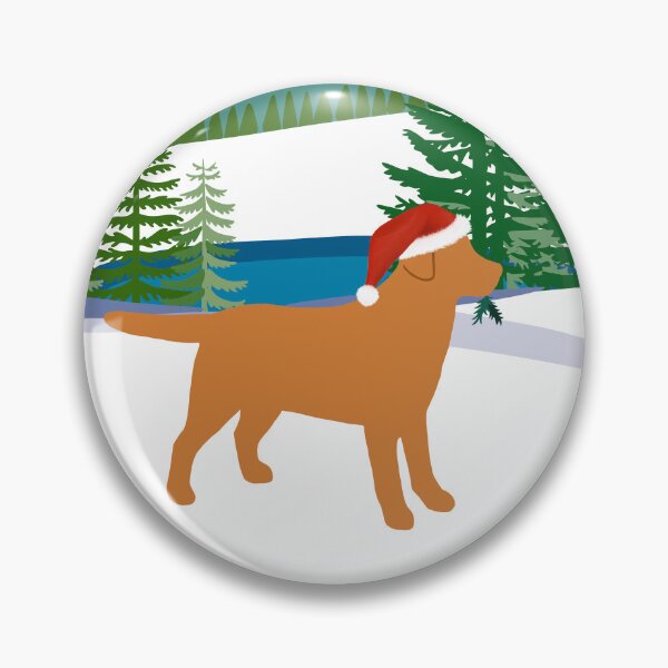 Artikelvorschau, Fuchs, roter Labrador, Weihnachten, Winteransicht entworfen und verkauft von HappyLabradors.