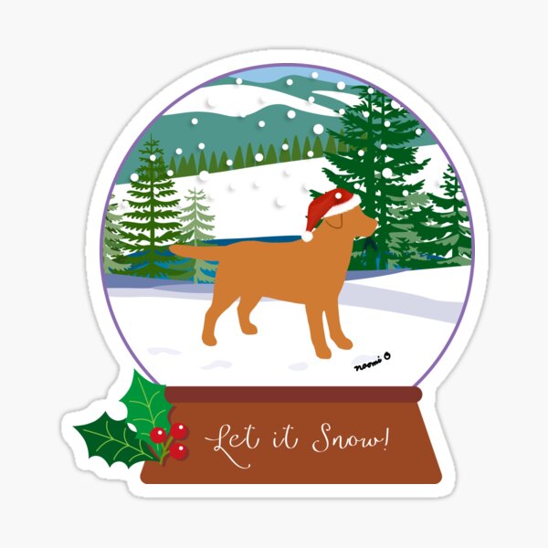 Item preview, Fox Red Labrador Christmas Winter View designed and sold by HappyLabradors.