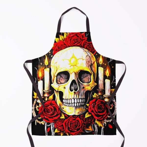 Item preview, Romantic Skull & Roses with Candlelight – Gothic Art Drawing designed and sold by VikArtStudio.