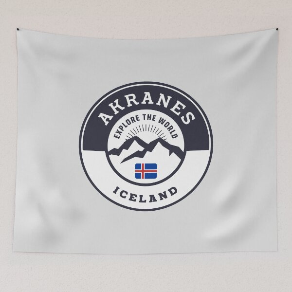 Item preview, Akranes Iceland Black and White Crest designed and sold by World Designs.