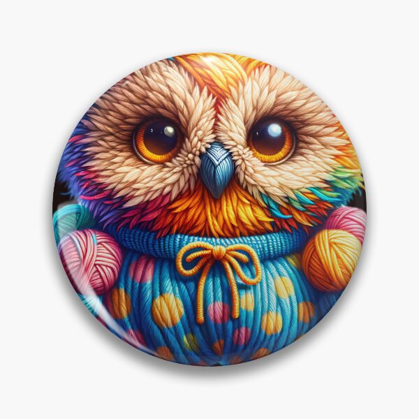 Artikelvorschau, Süße bunte gestrickte Eule entworfen und verkauft von AwesomeBeyondLimits.