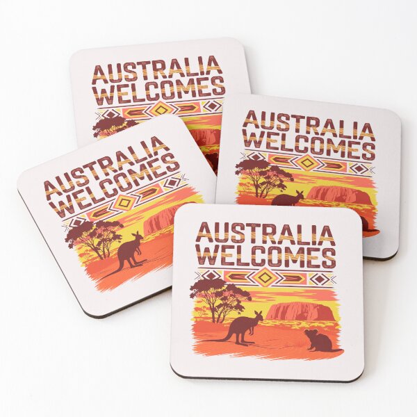 Item preview, Australia Walcomes Flag Map tasmania  melbourne  sydney  perth  designed and sold by AnimalsDH305.