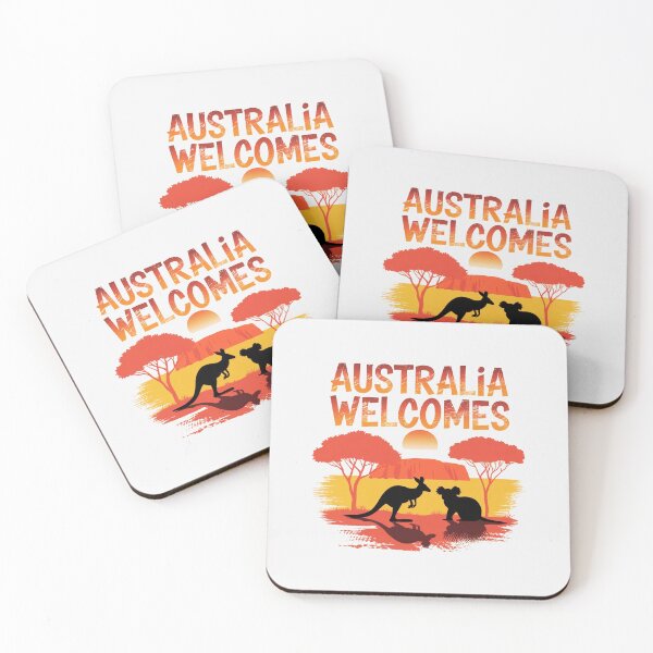 Item preview, Australia Walcomes Flag Map tasmania  melbourne  sydney  perth  designed and sold by AnimalsDH305.