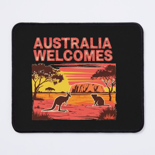 Item preview, Australia Walcomes Flag Map tasmania melbourne sydney perth designed and sold by AnimalsDH305.