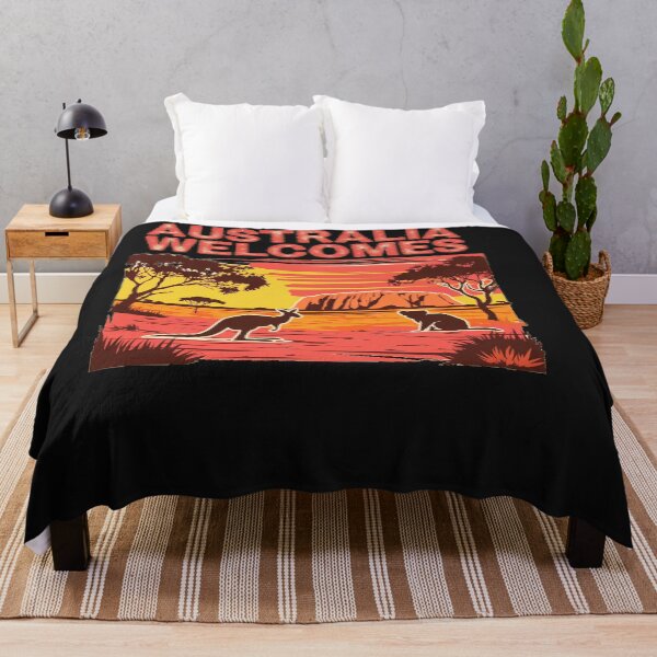 Item preview, Australia Walcomes Flag Map tasmania melbourne sydney perth designed and sold by AnimalsDH305.
