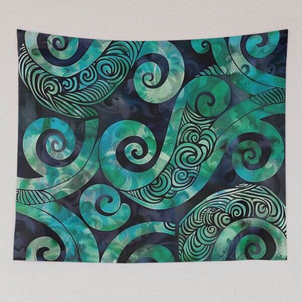 Artikelvorschau, Neuseeländisches Māori-Paua-Muster, Koru-Design 17 entworfen und verkauft von GrinGalore.