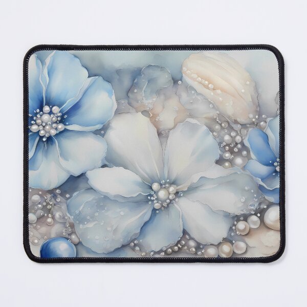 Item preview, Light Blue Flowers and Pearls designed and sold by CalmnessbyChoice.
