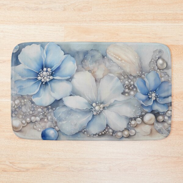 Item preview, Light Blue Flowers and Pearls designed and sold by CalmnessbyChoice.