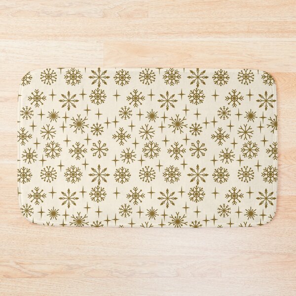 Item preview, Himmlische Grüße! Golden Snowflakes and Stars Pattern on Cream White Background designed and sold by IraNiva.
